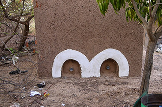 Photo of ECOSAN toilet showing fly trap.